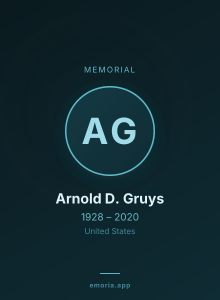 Memorial portrait of Arnold D. Gruys