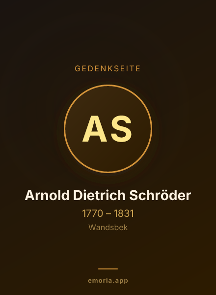 Gedenkportrait von Arnold Dietrich Schröder