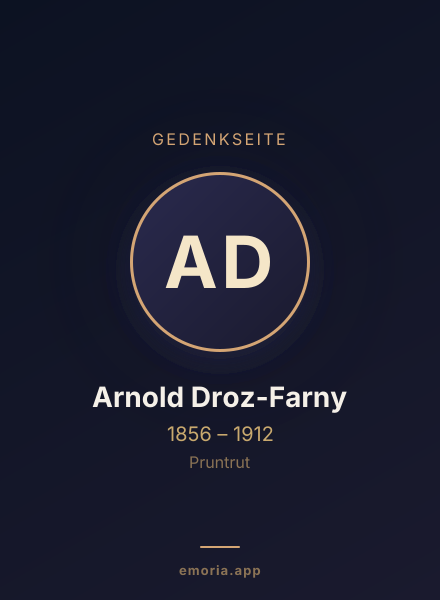 Gedenkportrait von Arnold Droz-Farny