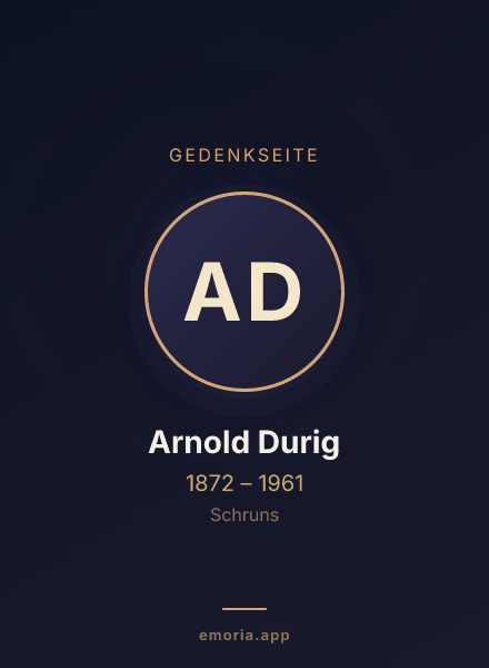 Gedenkportrait von Arnold Durig