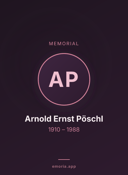 Memorial portrait of Arnold Ernst Pöschl