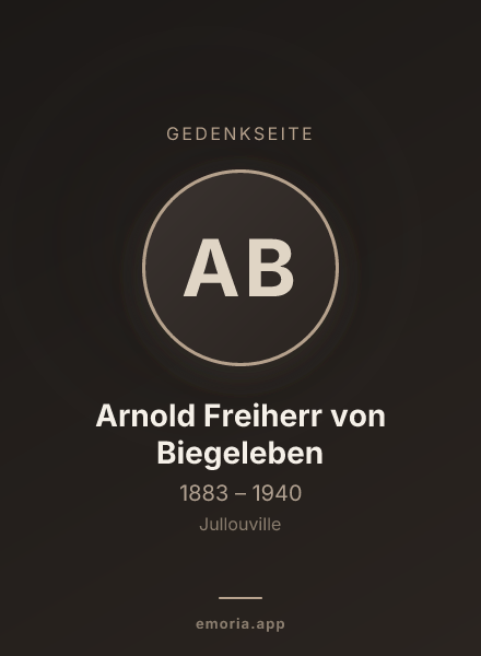Gedenkportrait von Arnold Freiherr von Biegeleben
