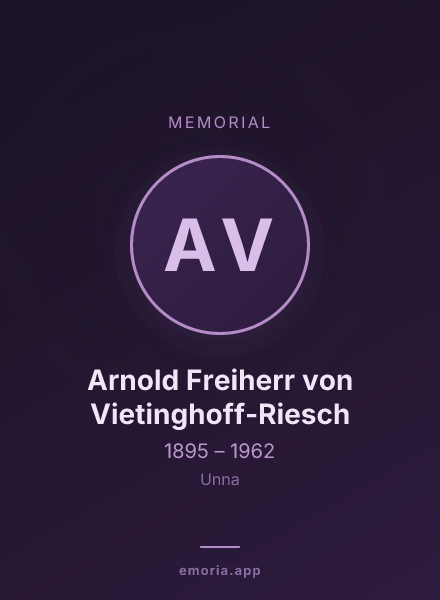 Memorial portrait of Arnold Freiherr von Vietinghoff-Riesch