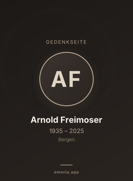 Gedenkportrait von Arnold Freimoser