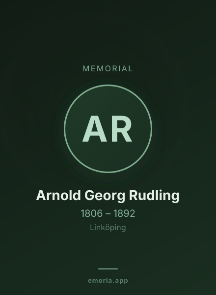 Memorial portrait of Arnold Georg Rudling