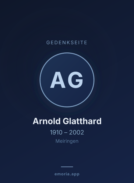 Gedenkportrait von Arnold Glatthard