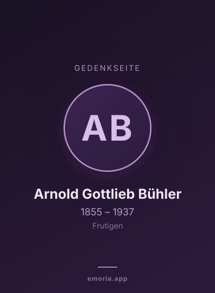 Gedenkportrait von Arnold Gottlieb Bühler