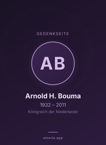 Gedenkportrait von Arnold H. Bouma