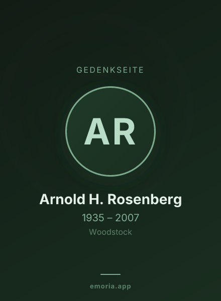 Gedenkportrait von Arnold H. Rosenberg