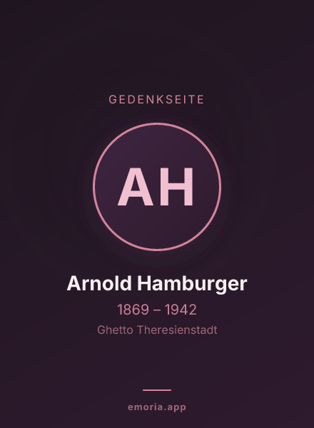 Gedenkportrait von Arnold Hamburger