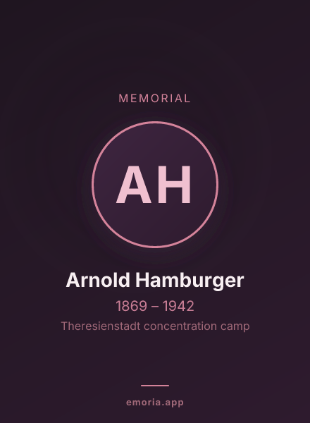Memorial portrait of Arnold Hamburger