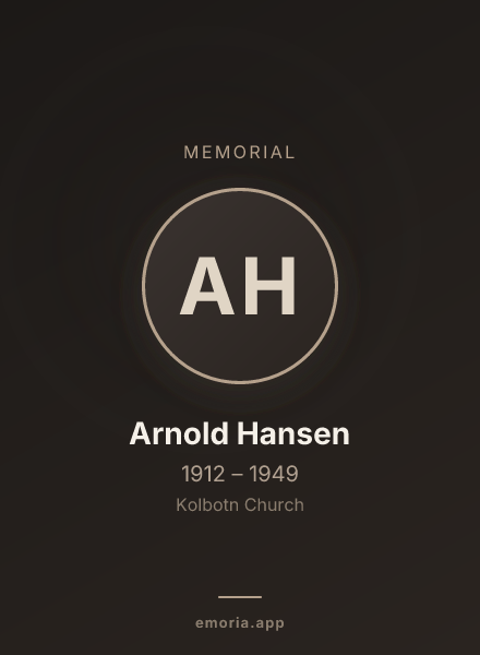 Memorial portrait of Arnold Hansen