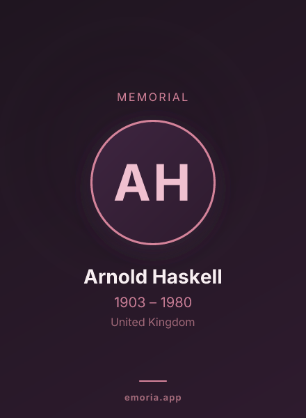 Memorial portrait of Arnold Haskell