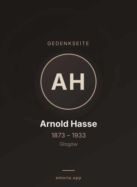 Gedenkportrait von Arnold Hasse