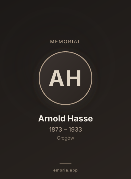 Memorial portrait of Arnold Hasse