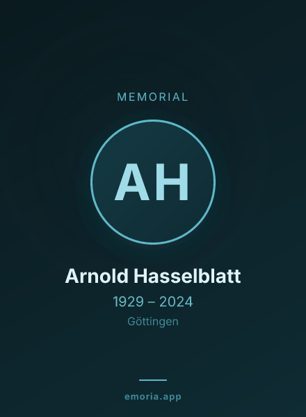 Memorial portrait of Arnold Hasselblatt