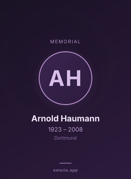 Memorial portrait of Arnold Haumann
