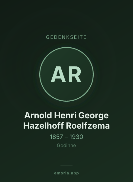 Gedenkportrait von Arnold Henri George Hazelhoff Roelfzema
