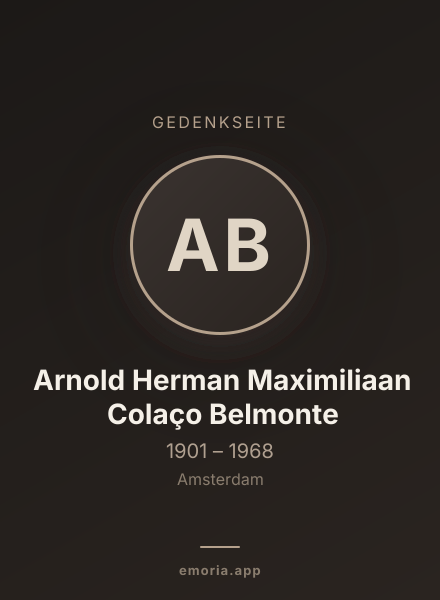 Gedenkportrait von Arnold Herman Maximiliaan Colaço Belmonte