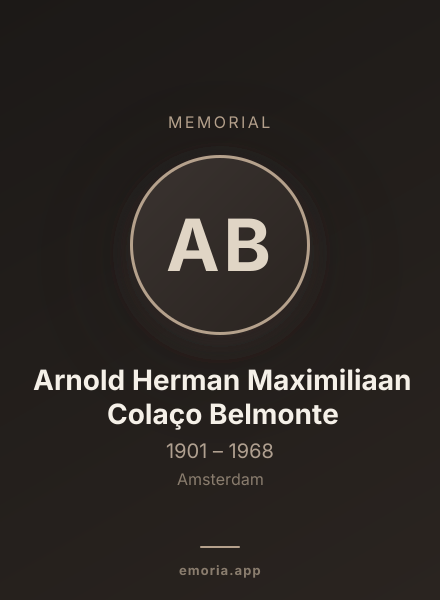 Memorial portrait of Arnold Herman Maximiliaan Colaço Belmonte