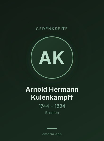 Gedenkportrait von Arnold Hermann Kulenkampff