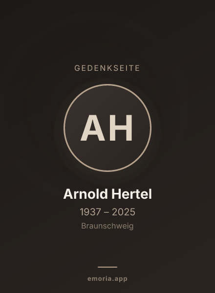 Gedenkportrait von Arnold Hertel