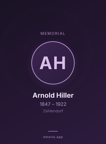 Memorial portrait of Arnold Hiller