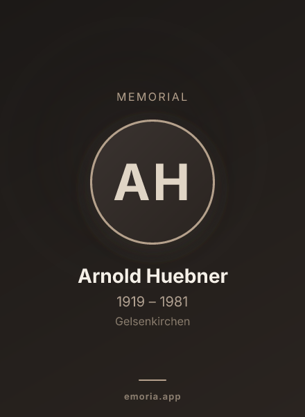 Memorial portrait of Arnold Huebner