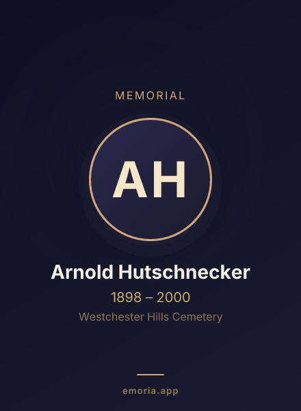 Memorial portrait of Arnold Hutschnecker