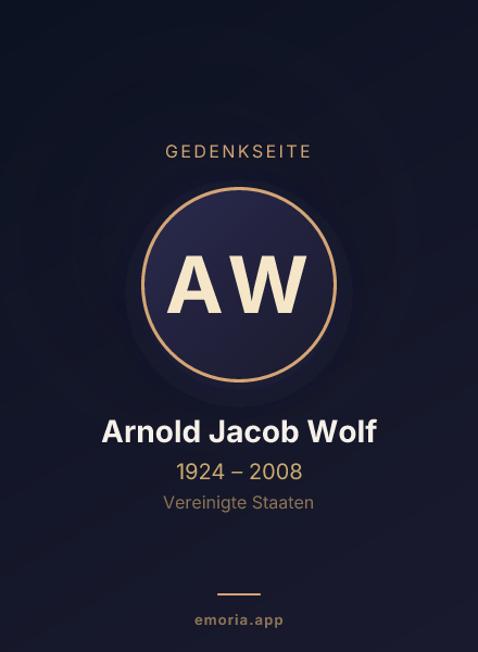 Gedenkportrait von Arnold Jacob Wolf