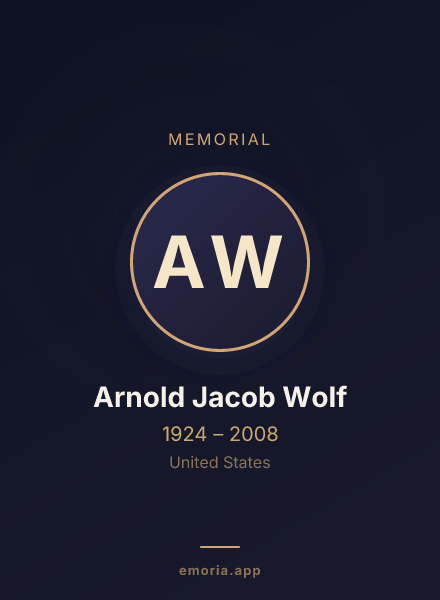 Memorial portrait of Arnold Jacob Wolf