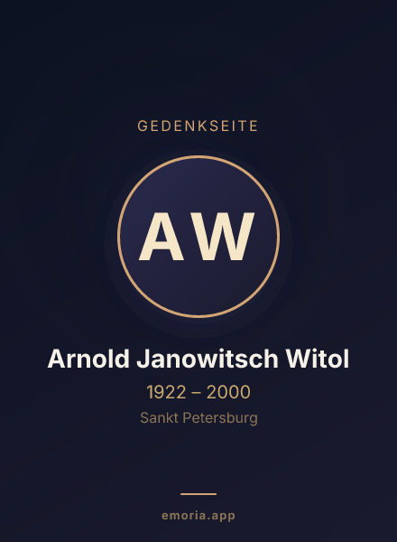 Gedenkportrait von Arnold Janowitsch Witol