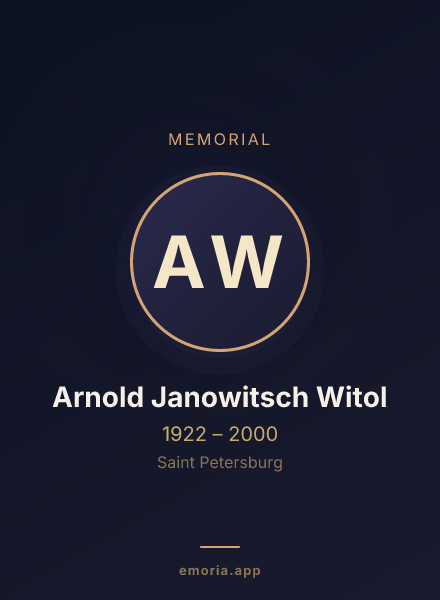 Memorial portrait of Arnold Janowitsch Witol