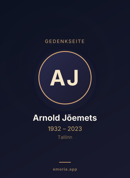Gedenkportrait von Arnold Jõemets
