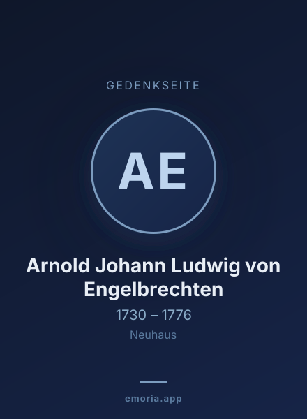 Gedenkportrait von Arnold Johann Ludwig von Engelbrechten