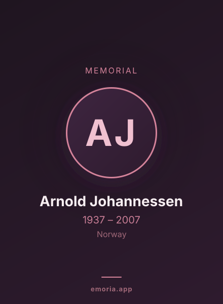 Memorial portrait of Arnold Johannessen