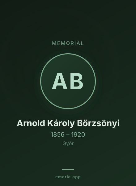 Memorial portrait of Arnold Károly Börzsönyi