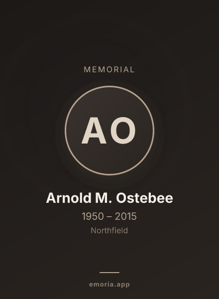 Memorial portrait of Arnold M. Ostebee