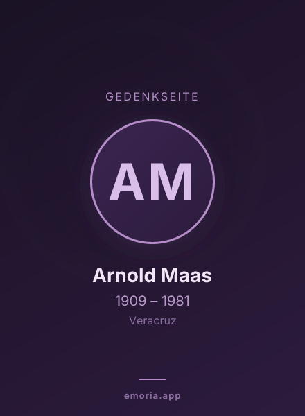 Gedenkportrait von Arnold Maas