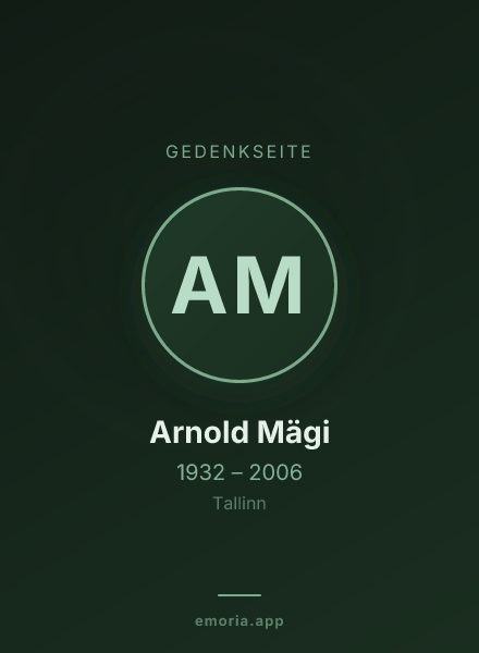 Gedenkportrait von Arnold Mägi