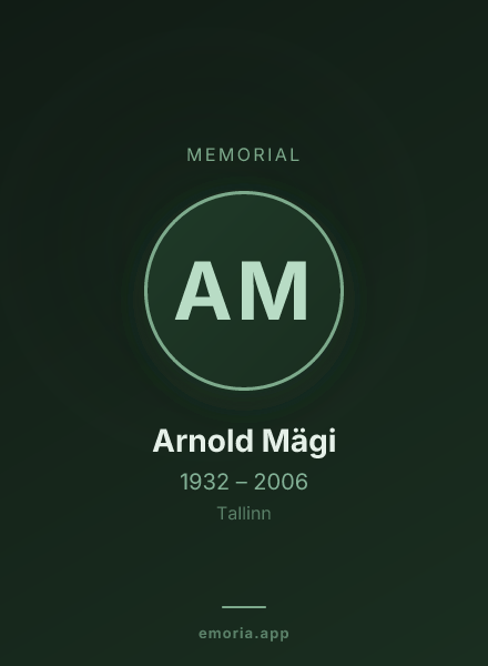 Memorial portrait of Arnold Mägi