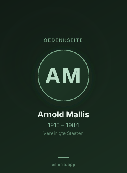 Gedenkportrait von Arnold Mallis