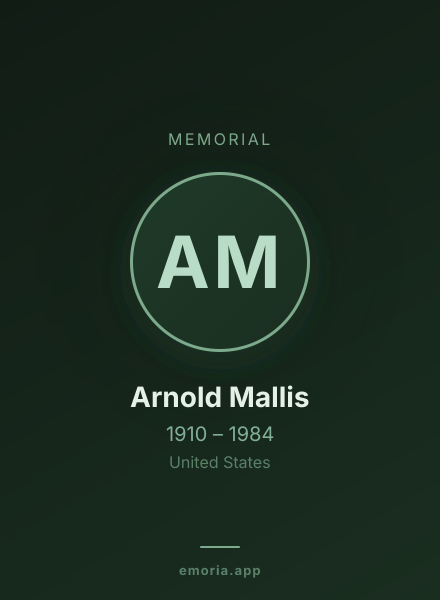 Memorial portrait of Arnold Mallis