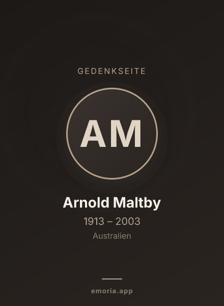Gedenkportrait von Arnold Maltby