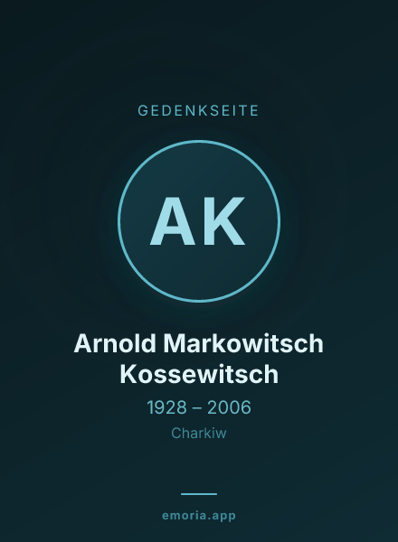 Gedenkportrait von Arnold Markowitsch Kossewitsch