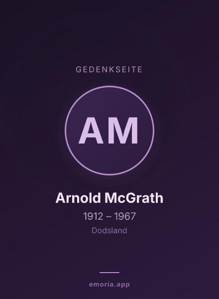 Gedenkportrait von Arnold McGrath