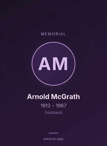 Memorial portrait of Arnold McGrath