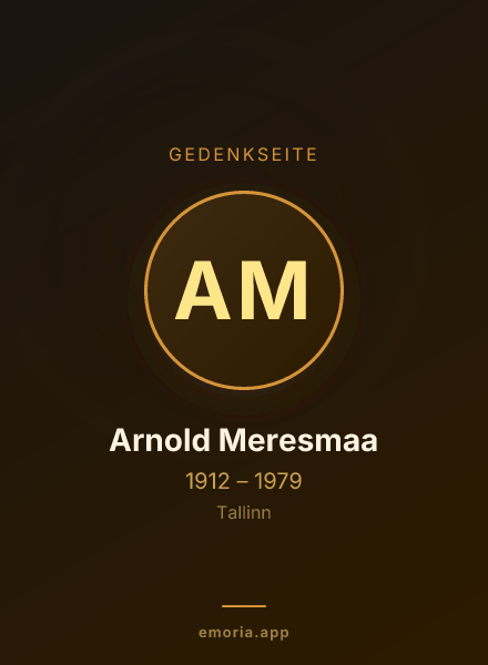 Gedenkportrait von Arnold Meresmaa