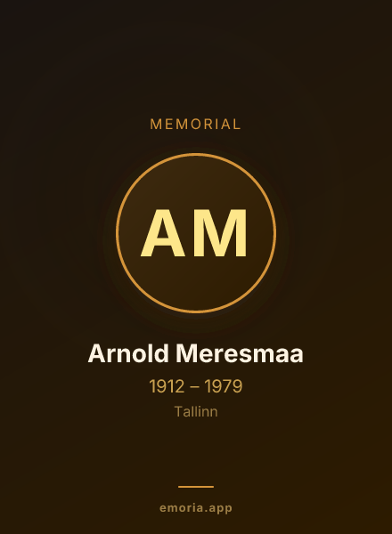Memorial portrait of Arnold Meresmaa