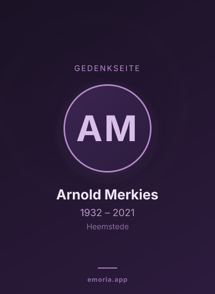 Gedenkportrait von Arnold Merkies